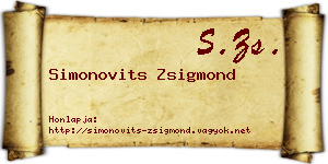 Simonovits Zsigmond névjegykártya