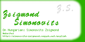 zsigmond simonovits business card
